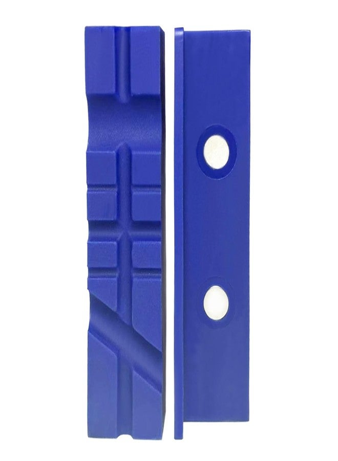 MYTEC Vise Jaws Pads, Strongly Magnetic Universal Vise Soft Jaws, Sturdy TPU material, Professional Grade Multi-Purpose Vise Jaw Protective Inserts for Any Metal Bench Vice (Blue, 4.5" 1 pair) - Image 1