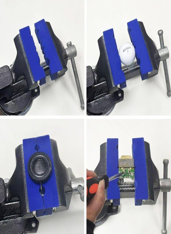 MYTEC Vise Jaws Pads, Strongly Magnetic Universal Vise Soft Jaws, Sturdy TPU material, Professional Grade Multi-Purpose Vise Jaw Protective Inserts for Any Metal Bench Vice (Blue, 4.5" 1 pair) - Image 3