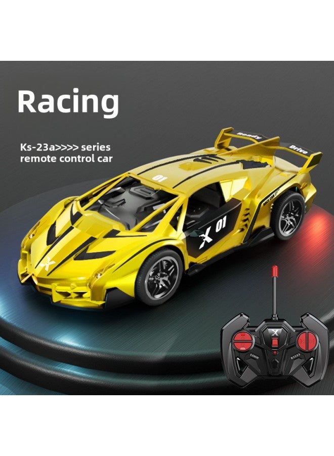 Loquat Children's Electric Remote Control Toy Sports Car Rc Rechargeable Drift Light Racing Boy's Electric Stall Toys-Color:23a Yellow Lambo Big Cow Remote Control Sports Car-Scale:Three-power Version  Mai - Image 1