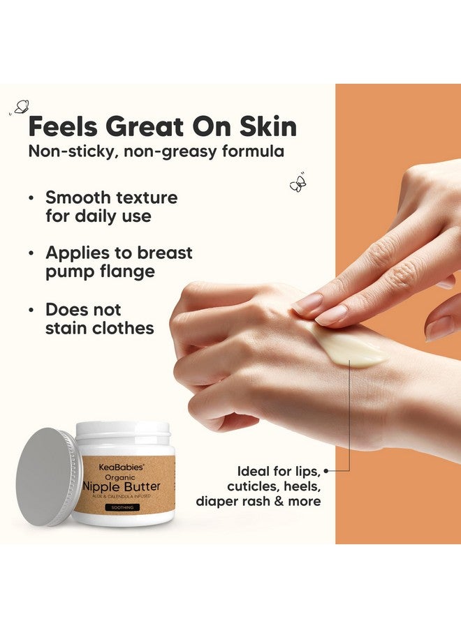 KeaBabies Organic Nipple Butter for Cracked, Sore, Relief - Nursing Nipple Cream Safe for Breastfeeding, 100% Natural Clean Breast Cream, Non Lanolin Balm, Mom Postpartum Breastfeeding Essentials,2oz (Soothing) - Image 4