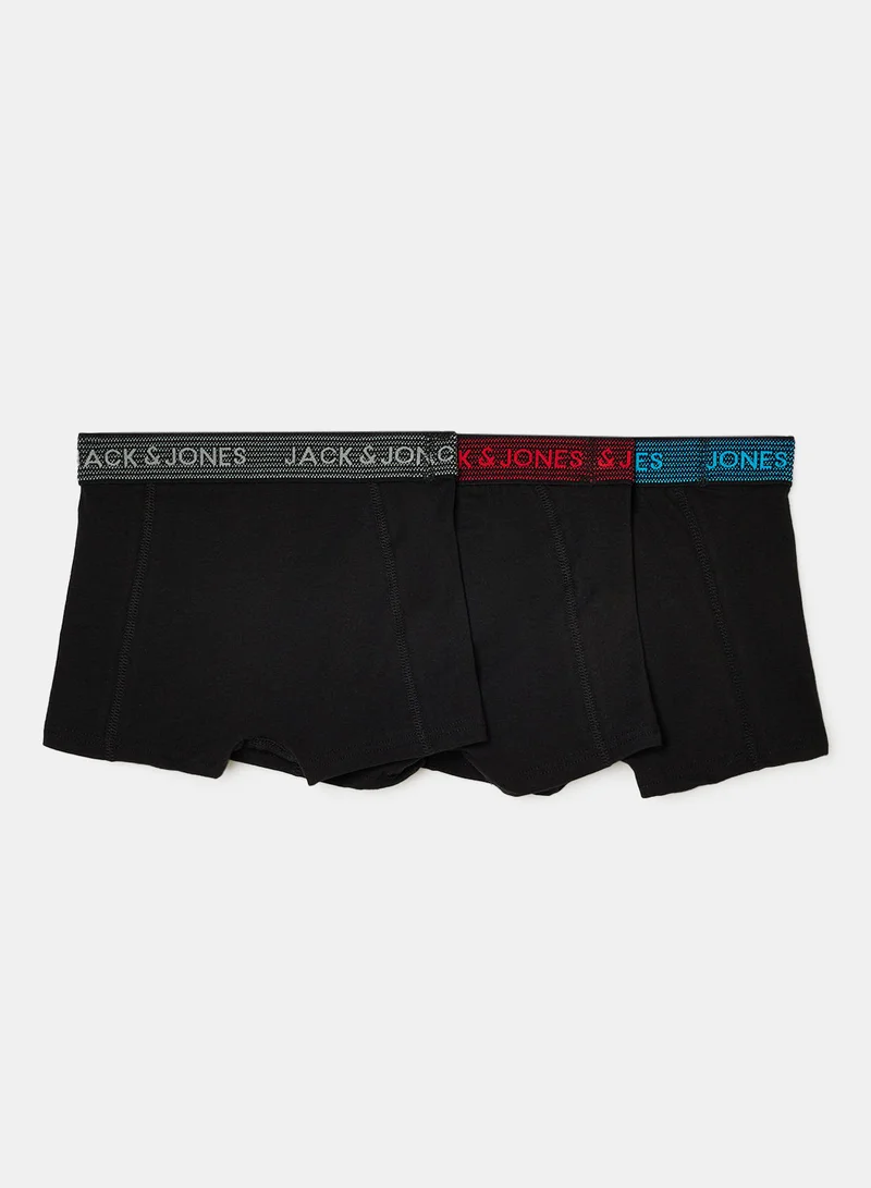 جاك اند جونز Boys Logo Waist Trunks (Pack of 3)