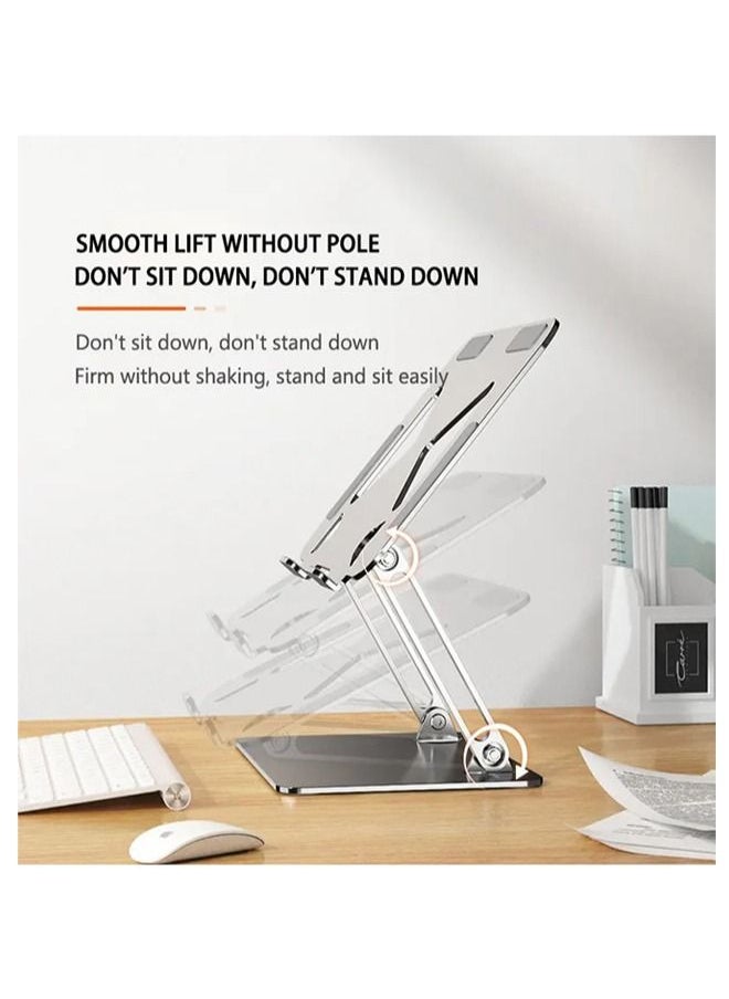Folding Laptop Stand,Ergonomic Height Adjustable Desk Ventilated Aluminum Computer Stand,Compatible with MacBook Pro Air,All Laptops