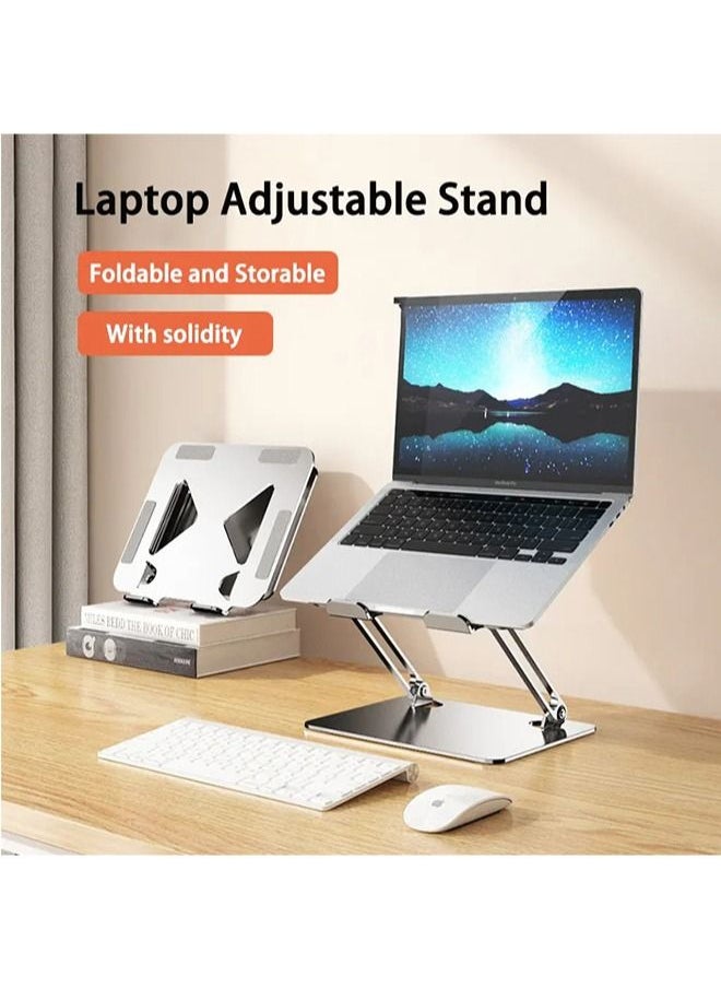 Folding Laptop Stand,Ergonomic Height Adjustable Desk Ventilated Aluminum Computer Stand,Compatible with MacBook Pro Air,All Laptops