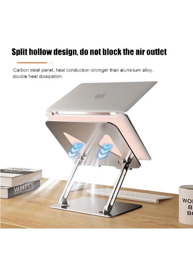 Folding Laptop Stand,Ergonomic Height Adjustable Desk Ventilated Aluminum Computer Stand,Compatible with MacBook Pro Air,All Laptops