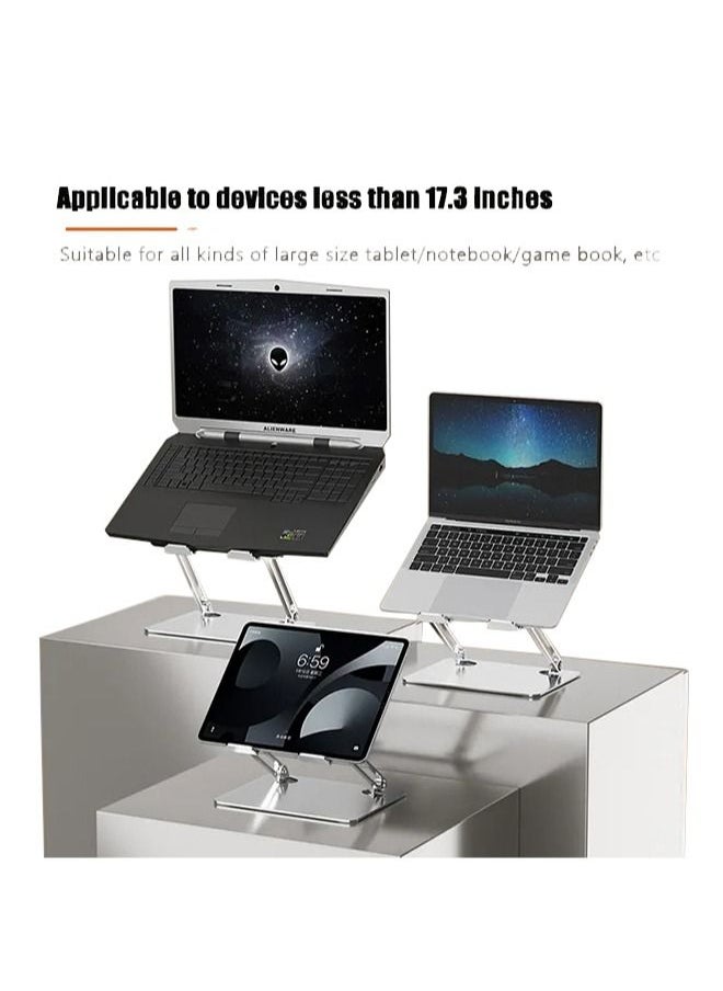 Folding Laptop Stand,Ergonomic Height Adjustable Desk Ventilated Aluminum Computer Stand,Compatible with MacBook Pro Air,All Laptops