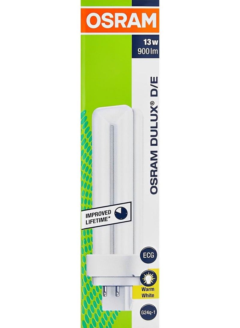 OSRAM Long Lasting Home Decorative High Quality Fluorescent Lamp Energy Saver 4 Pin CFL Bulb 13W , 830 Warm White 3000K - Image 1