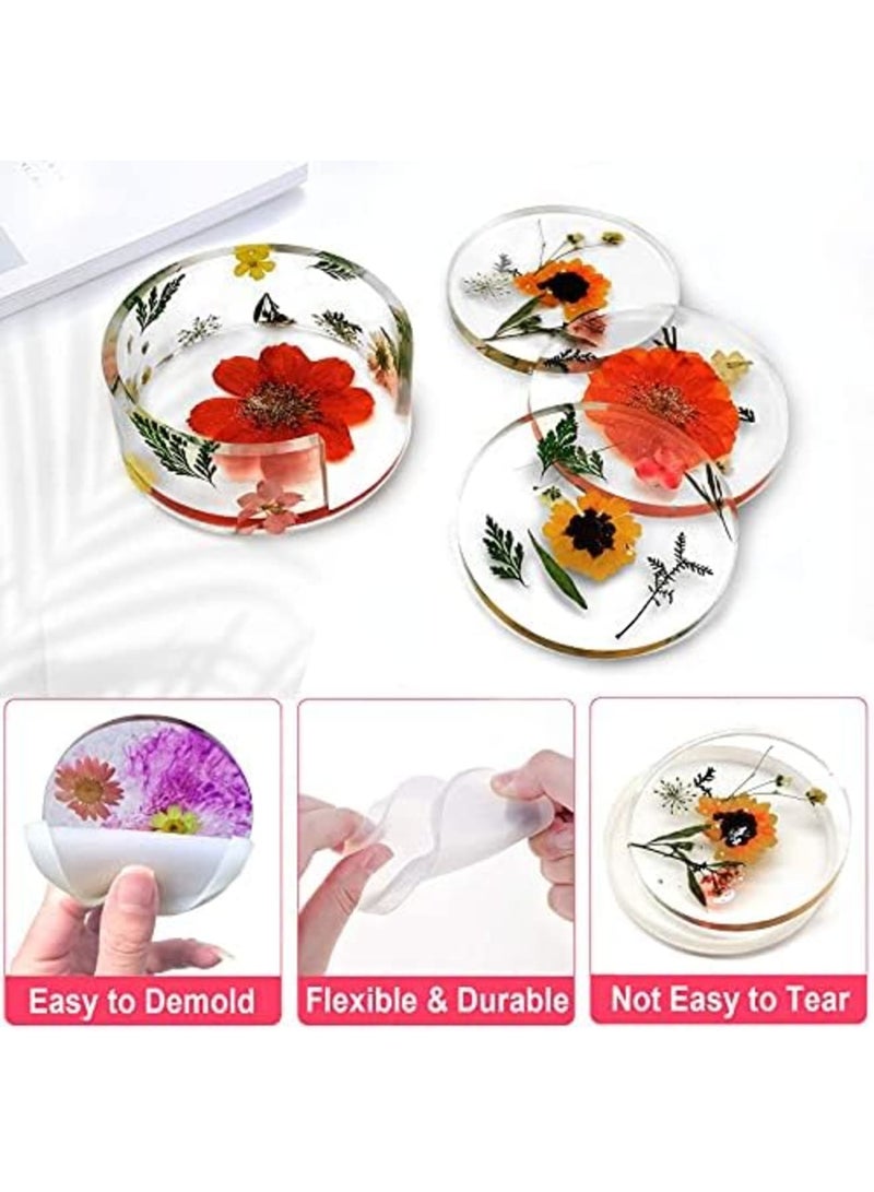 Luckam Coaster Resin Mould Set - 4PCS Silicone Moulds With Storage Box for Epoxy Casting, DIY Cups Mats, Home Decoration - Image 3