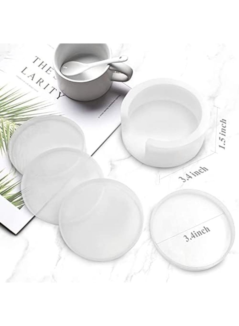 Luckam Coaster Resin Mould Set - 4PCS Silicone Moulds With Storage Box for Epoxy Casting, DIY Cups Mats, Home Decoration - Image 2
