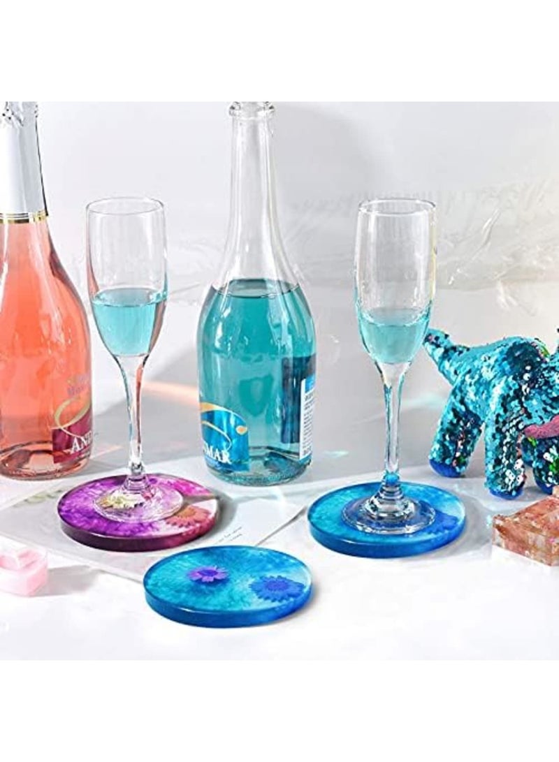 Luckam Coaster Resin Mould Set - 4PCS Silicone Moulds With Storage Box for Epoxy Casting, DIY Cups Mats, Home Decoration - Image 5