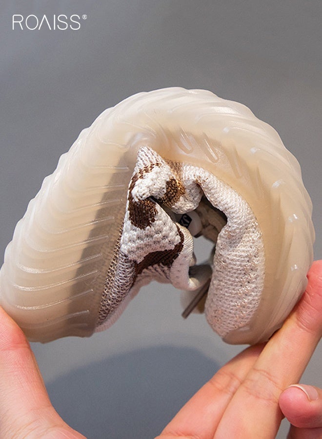 roaiss Unisex Kids Fashion Flyknit Sneakers, Lace up Low Top Sneakers, Comfortable Breathable Running Shoes with Non-slip Soles, Suitable for Daily Wear and Outdoor Activities - Image 4