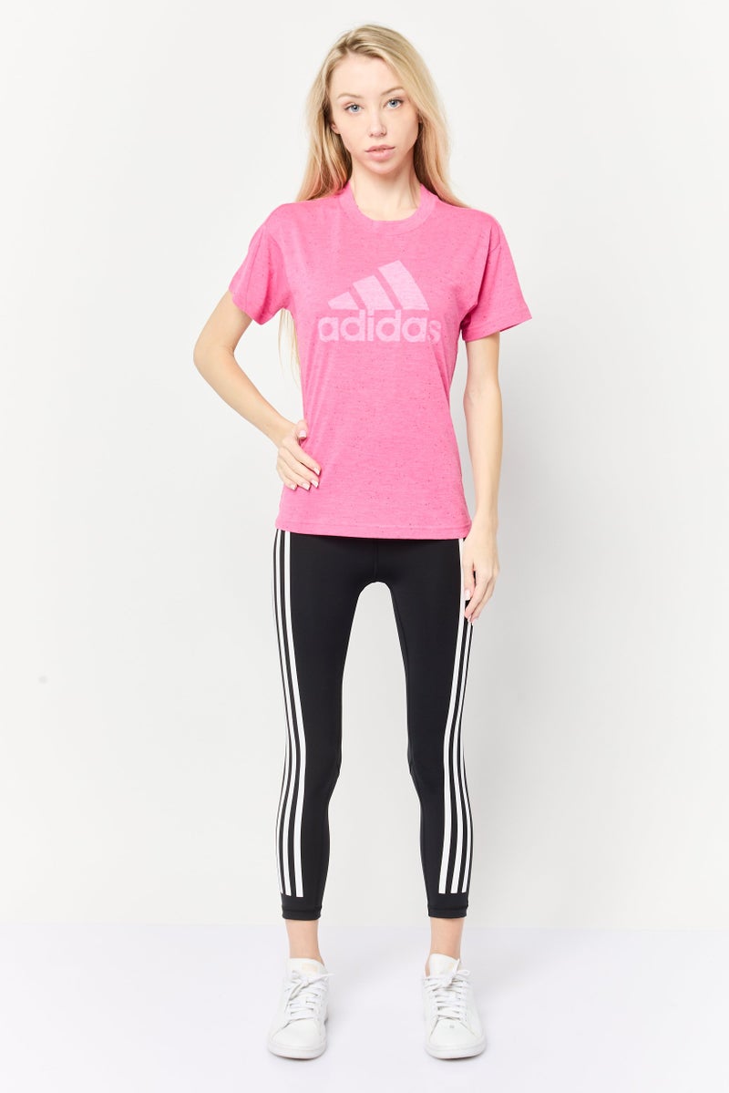 Adidas Women Sportswear Fit Short Sleeve Outdoor T-Shirt, Pink - Image 4