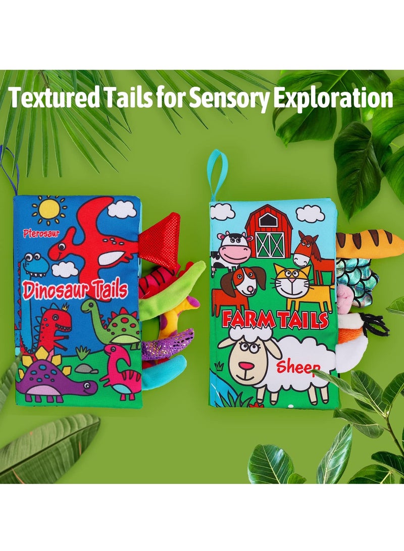 2 Pcs High Contrast Crinkle Baby Books 0-6 Months Interactive Sensory Baby Toys 9-12 Month Touch Feel Infant Book 0-3-6 Month Car Seat Travel Essentials Newborn Development Gift  - Image 2