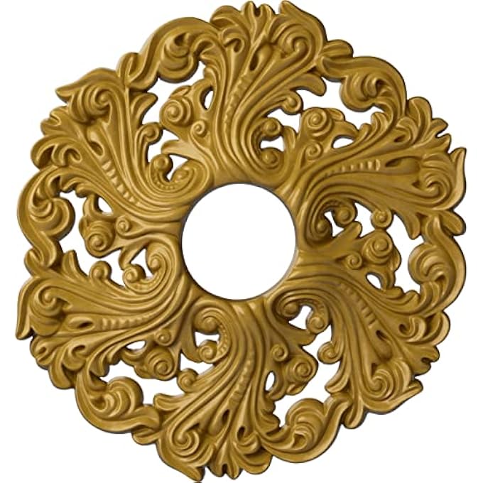 CM19ORIGS ORRINGTON CEILING MEDALLION, 19 5/8"OD X 4 3/4"ID X 1 3/4"P (FITS CANOPIES UP TO 4 3/4"), HAND-PAINTED IRIDESCENT GOLD - Image 2