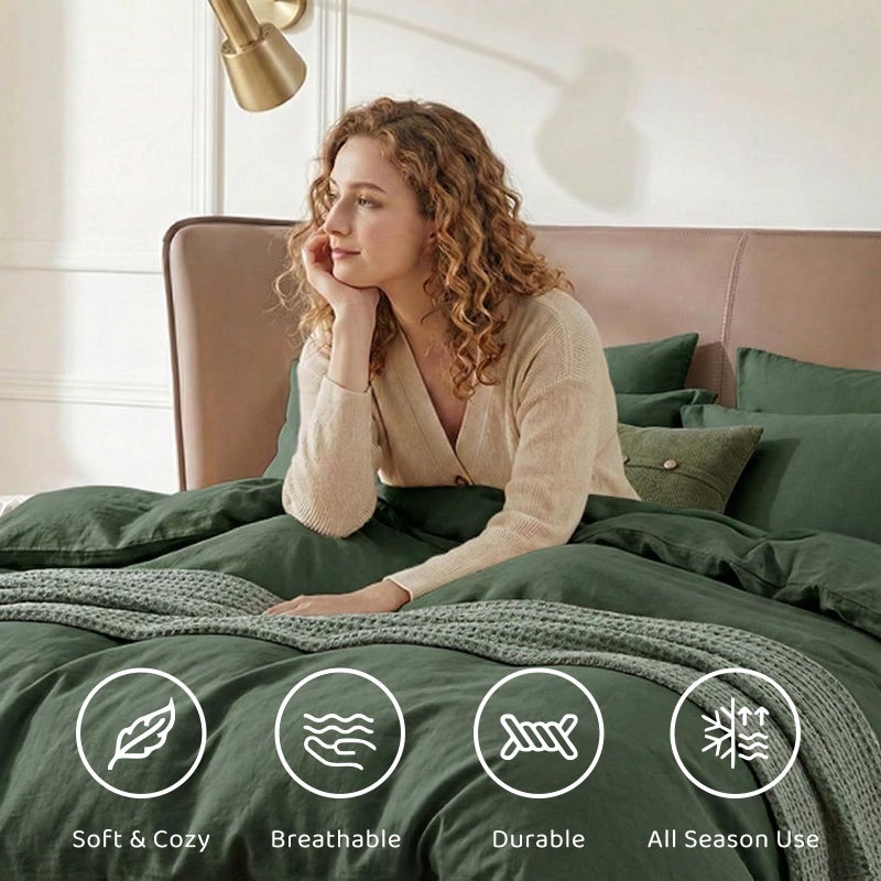 WRENSONGE King Comforter Set, 7 Pieces Deep Forest Soft Bed in a Bag King with Fitted Sheet, Flat Sheet, 2 Pillow Shams, and 2 Pillowcases- Warm Bedding Set for All Season - Image 4