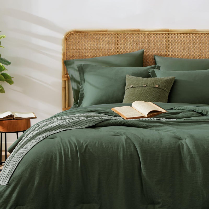 WRENSONGE King Comforter Set, 7 Pieces Deep Forest Soft Bed in a Bag King with Fitted Sheet, Flat Sheet, 2 Pillow Shams, and 2 Pillowcases- Warm Bedding Set for All Season - Image 3