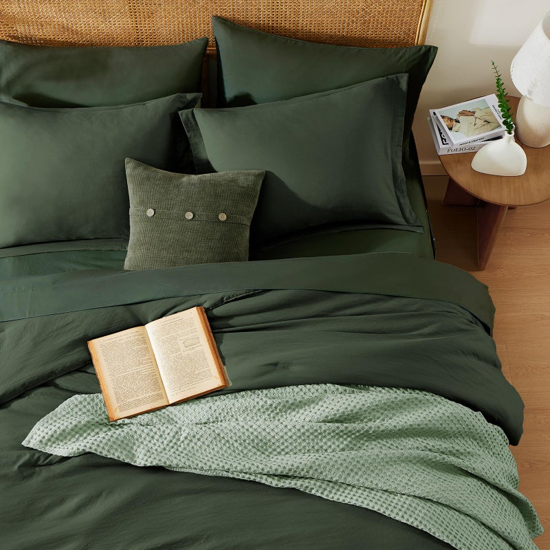 WRENSONGE King Comforter Set, 7 Pieces Deep Forest Soft Bed in a Bag King with Fitted Sheet, Flat Sheet, 2 Pillow Shams, and 2 Pillowcases- Warm Bedding Set for All Season - Image 5