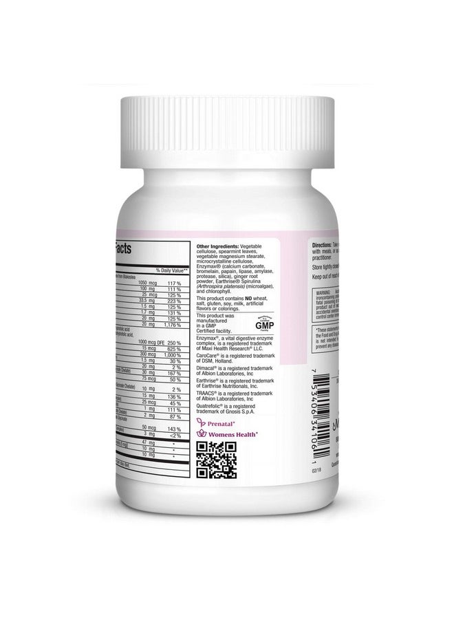Maxi Health - Maxi One Per Day Prenatal Formula With Methylated Folate And Gentle Iron 60 Count - Image 1