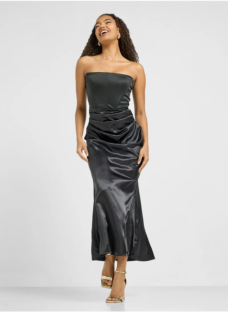 Ginger Bandeau Corset Structured Satin Dress