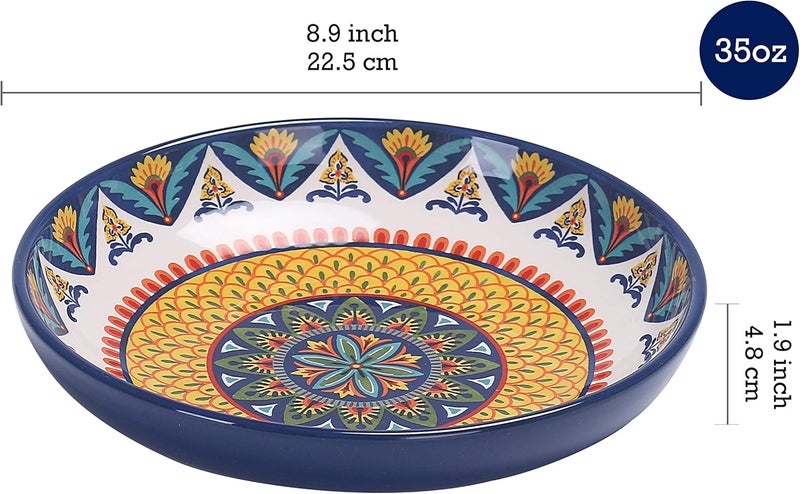 Bico Havana Ceramic Pasta Bowl Set of 51 unit 214oz 4 units 35oz for Pasta Salad Microwave  Dishwasher Safe House Warming Gift - Image 3