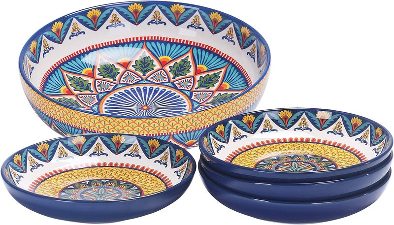 Bico Havana Ceramic Pasta Bowl Set of 51 unit 214oz 4 units 35oz for Pasta Salad Microwave  Dishwasher Safe House Warming Gift - Image 1