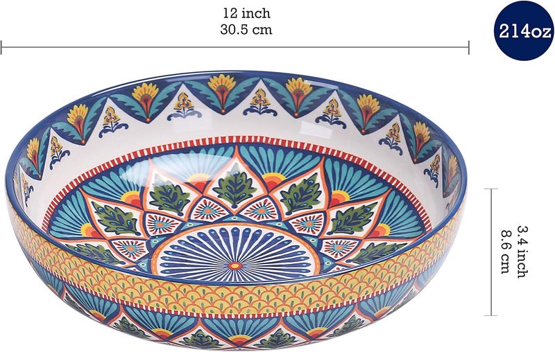 Bico Havana Ceramic Pasta Bowl Set of 51 unit 214oz 4 units 35oz for Pasta Salad Microwave  Dishwasher Safe House Warming Gift - Image 2