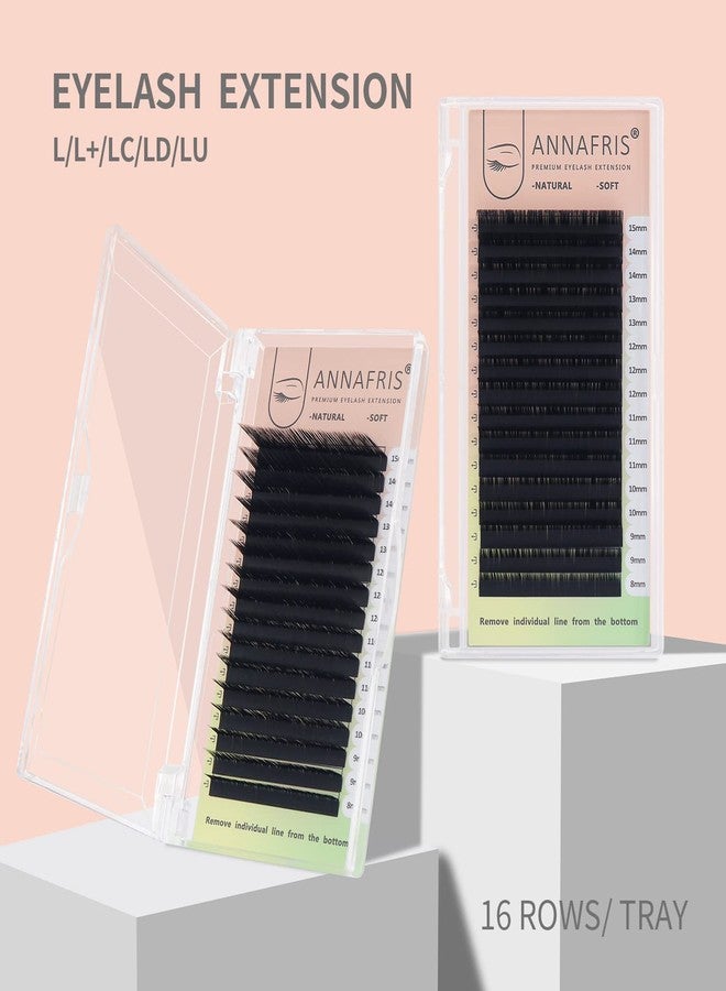 ANNAFRIS L/L+/LC/LD/LU(M) Curl Individual Eyelash Extension Natural Synthetic Mink Matte Black False Lashes Extension Faux Cils Maquillage (L Curl, 0.10 8-15mm Mix) - Image 5