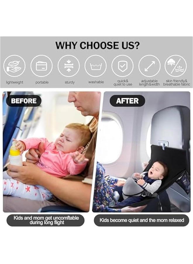 Baby Lightweight And Foldable Seat Extender Airplane Bed 79 x 44, Black