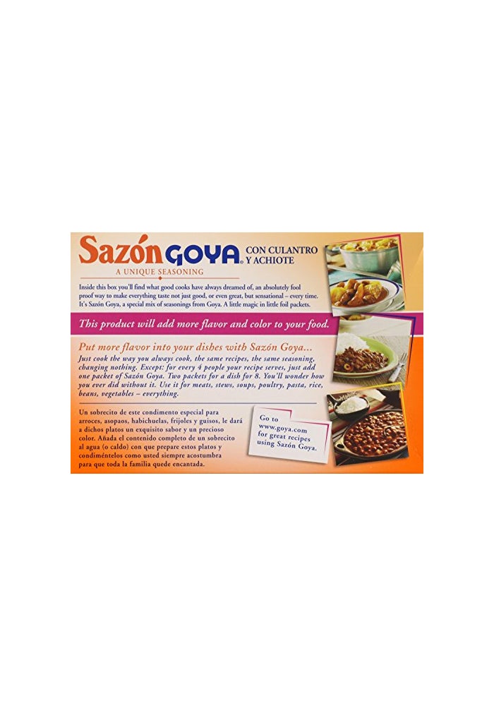 Goya Foods Sazón, Seasoning With Coriander & Annatto, 3.52 Oz - Image 5