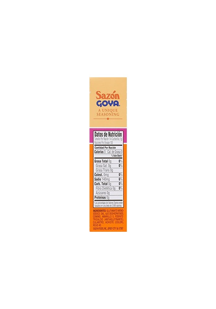 Goya Foods Sazón, Seasoning With Coriander & Annatto, 3.52 Oz - Image 3