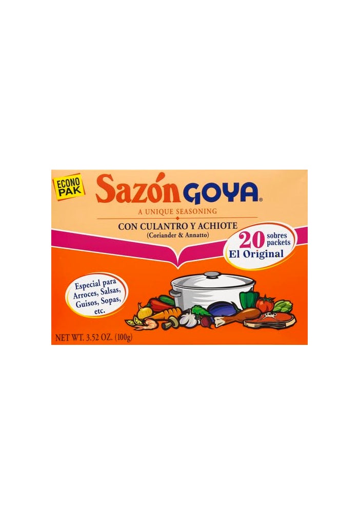 Goya Foods Sazón, Seasoning With Coriander & Annatto, 3.52 Oz - Image 4