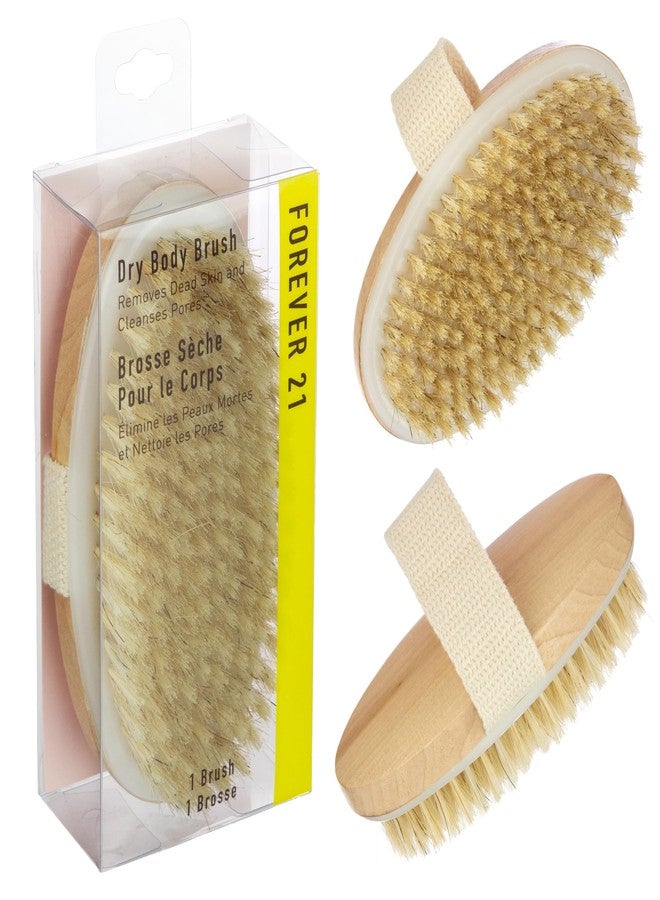 FOREVER 21 Oval Natural Bristle Dry Body Brush - Exfoliating Skin Brush for Cellulite, Lymphatic Drainage & Detox | Smoothing Body Scrubber for Circulation & Soft Skin | Spa Tool for Women - Image 1