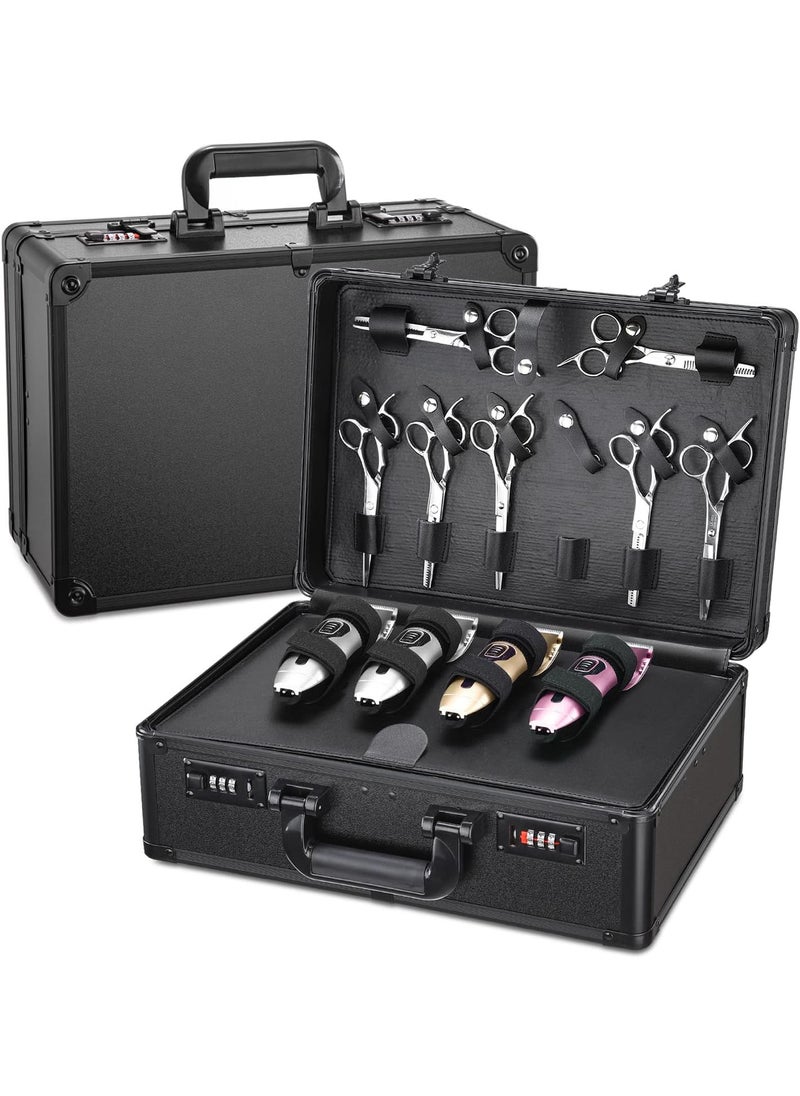 Noverlife Noverlife Large Barber Carrying Case with Code Lock, Hairdresser Tool Box Organizer Traveling Case, Portable Travel Barber Suitcase for Hair Stylist Pet Groomer Beauty Salon Makeup Artist 