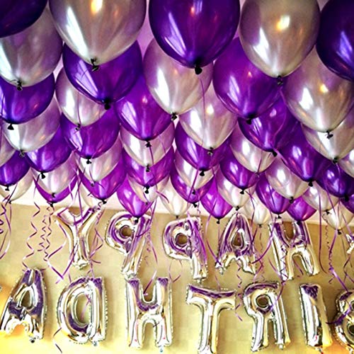 Balloonistics 10 Inch HD Metallic Shiny Balloons for Birthday Decoration, Decoration for Weddings, Engagement, Baby Shower, 1st Birthday, Anniversary, Birthday Party (Pack of 50) (Purple) - Image 5