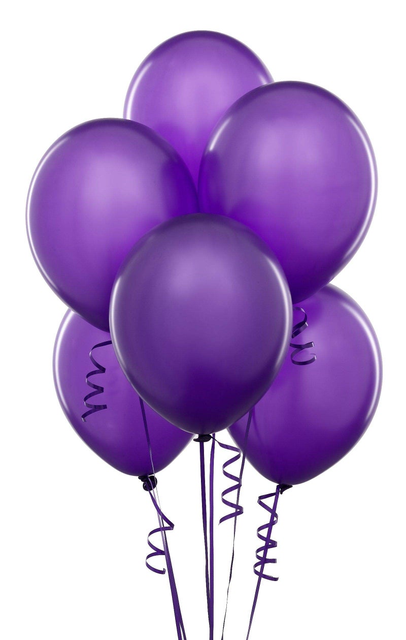 Balloonistics 10 Inch HD Metallic Shiny Balloons for Birthday Decoration, Decoration for Weddings, Engagement, Baby Shower, 1st Birthday, Anniversary, Birthday Party (Pack of 50) (Purple) - Image 1