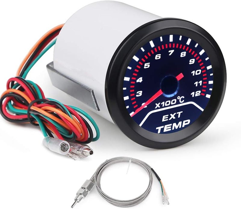 WATERWICH EGT Exhaust Gas Temperature Gauge 200-1200°C Pyrometer Kit 2-1/16" (52mm) with Electronic Sensor - Image 1