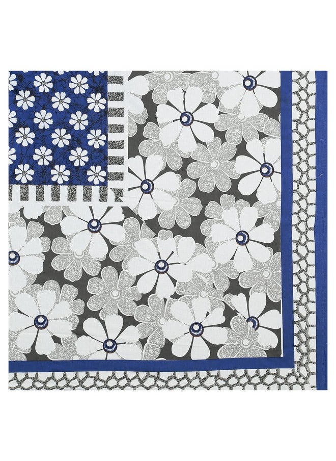 RajasthaniKart RajasthaniKart® Pure 100% Cotton Double Bed Sheet with 2 Pillow Covers (Bedsheet for Double Bed Cotton, Blue,Floral)  - Image 3