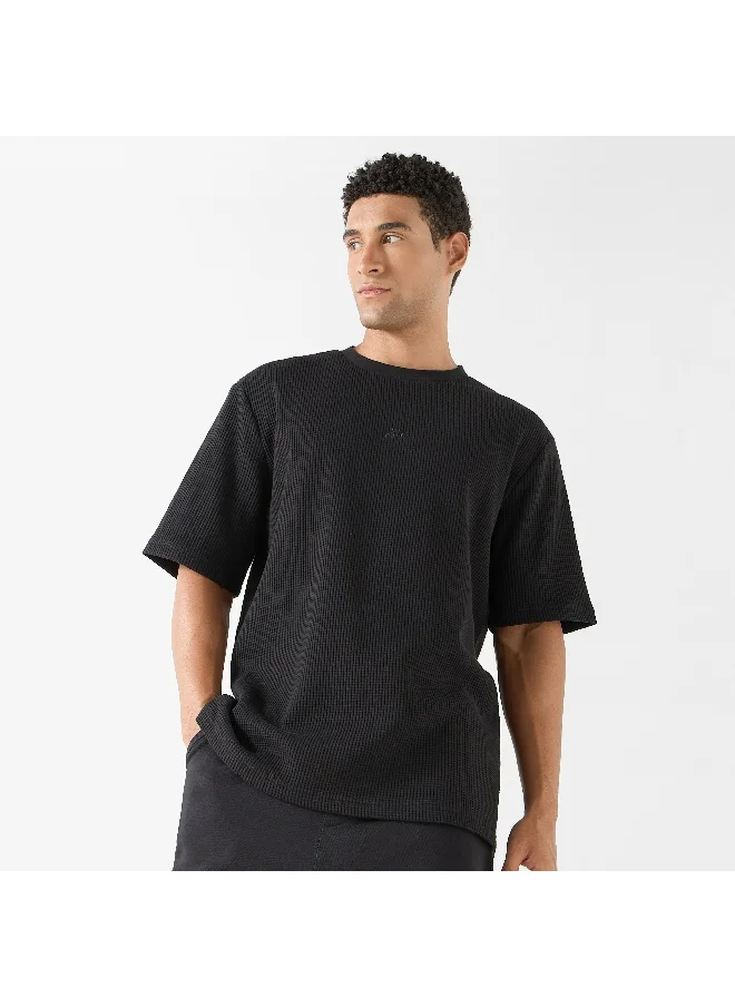 Kappa Kappa Ribbed T-shirt with Crew Neck and Short Sleeves