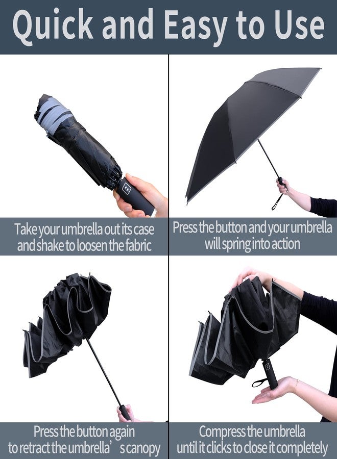 BAODINI Inverted UV Protection Umbrella for Rain and Sun Medium Size 46 inch arc Canopy UPF 50+ Rverse Compact Umbrella Auto Open Close for Travel - Image 4
