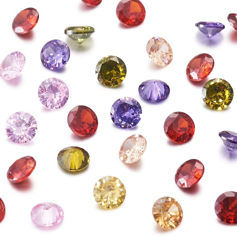 Craftdady 50pcs 2.5mm Cubic Zirconia Stone Colorful Loose CZ Rhinestone Faceted Cabochons for Earring Bracelet Pendants Jewelry DIY Craft Making - Image 2