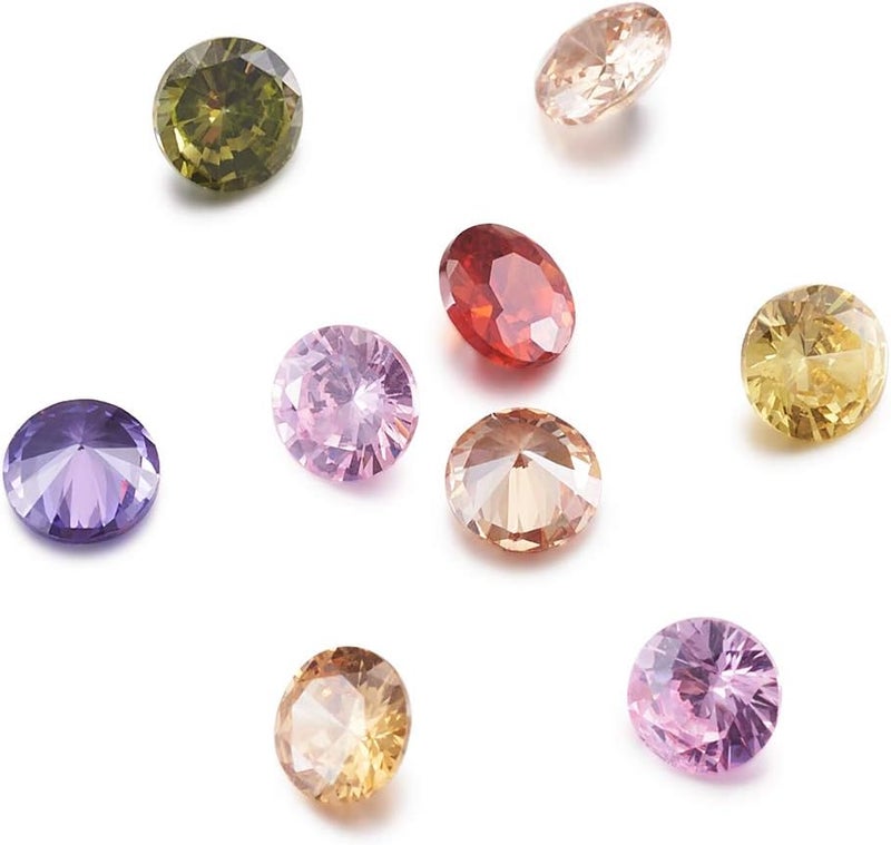 Craftdady 50pcs 2.5mm Cubic Zirconia Stone Colorful Loose CZ Rhinestone Faceted Cabochons for Earring Bracelet Pendants Jewelry DIY Craft Making - Image 1