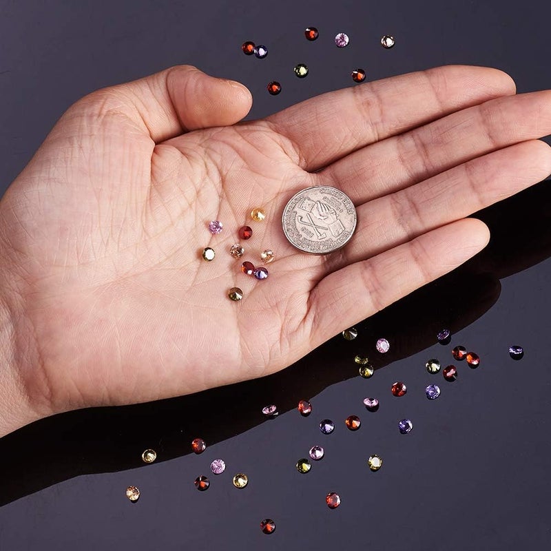 Craftdady 50pcs 2.5mm Cubic Zirconia Stone Colorful Loose CZ Rhinestone Faceted Cabochons for Earring Bracelet Pendants Jewelry DIY Craft Making - Image 5