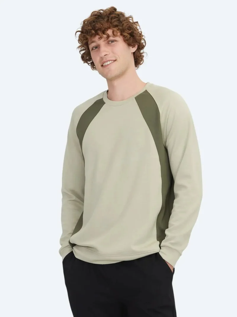 Kip Light Khaki Crew Neck Sweatshirt