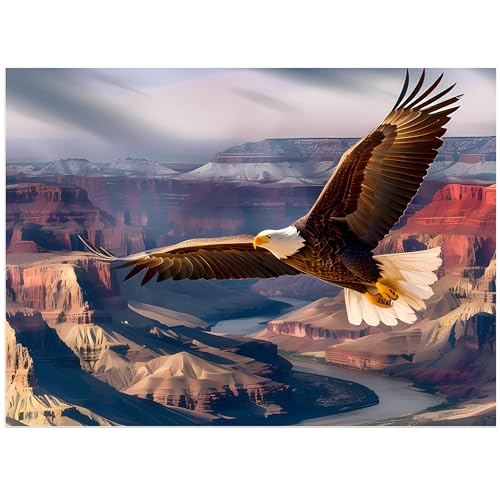 Biarek Jigsaw Puzzles for Adults 500 Pieces Eagle Puzzles for Teens Elderly Interlock Perfectly Letter on Back No Dust Home Decor Family Fun Puzzle Games Toys Gift for Men Women Seniors 21X15 - Image 1