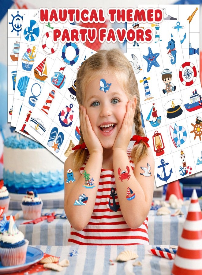 91TATTOOS 96 PCS Nautical Summer Boat Pre-Cut Temporary Tattoos for Kids - Image 2