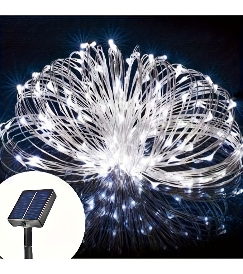 1pc Solar String Lights Multi Color 7M 50LED Outdoor Waterproof Fairy Lights With 8 Modes For Courtyard Garden Party Wedding IP54 - Image 2