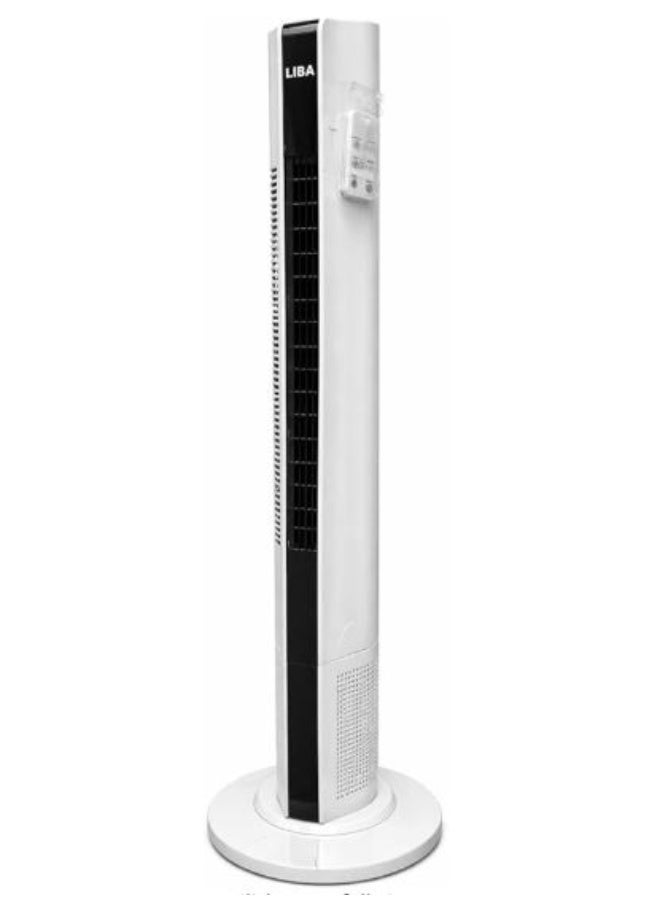 LIba Tower Fan with Warranty, 3 Speed Levels, Remote Control included, 12H Timer, Quiet Bladeless Fan for Home, Bedroom, Office, Slim Standing Fan - Image 1