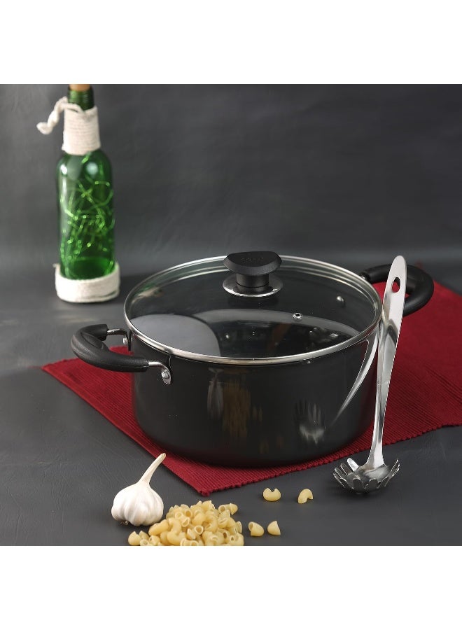 Vinod Hard Anodized Sauce Pot with Glass Lid- 26 cm, 7 Ltr Non - Induction - Image 2