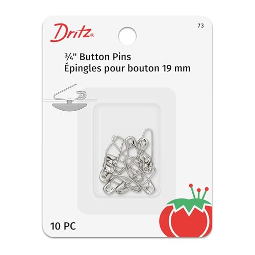 Dritz 73 Button Pins, Size 00, Nickel (10-Count) - Image 1