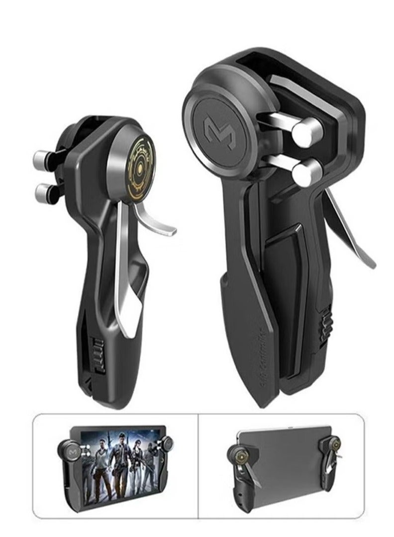 Memo Joystick PUBG Controller for Tablet ‚Äì 4 Triggers, 6 Finger Operation, Sensitive Shoot & Aim Trigger Gamepad Grip, Compatible with 10-12.9 Inch iPad & Tablets (Thickness < 10mm), Black - Image 1