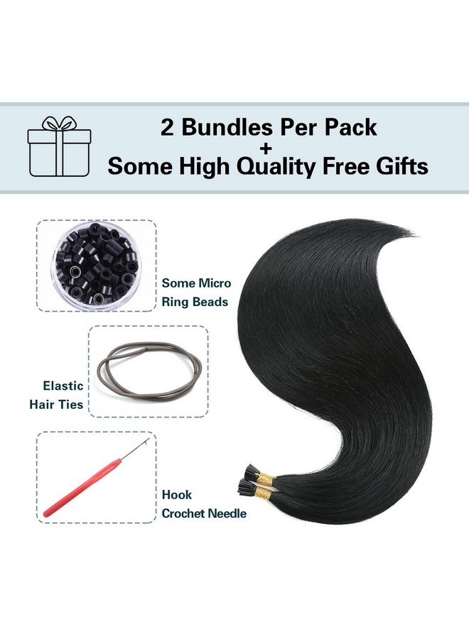 Sunya I Tip Hair Extensions Human Hair Black 22 Inch Itip Hair Extensions Human Hair Jet Black I Tip Hair Extensions Remy Itip Human Hair Extensions 50g/50Strands - Image 4